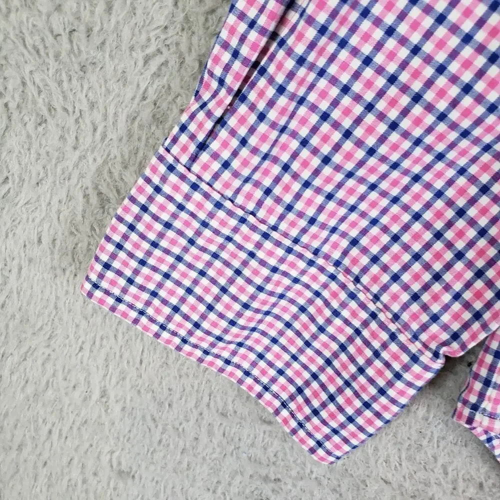 Polo Ralph Lauren Shirt Oxford Button Down Mens Size Medium LS White Pink Plaid